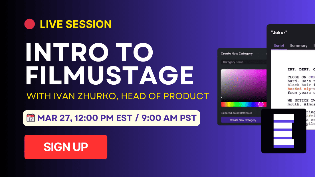 Webinar: Intro to Filmustage - Mar 27, 2025