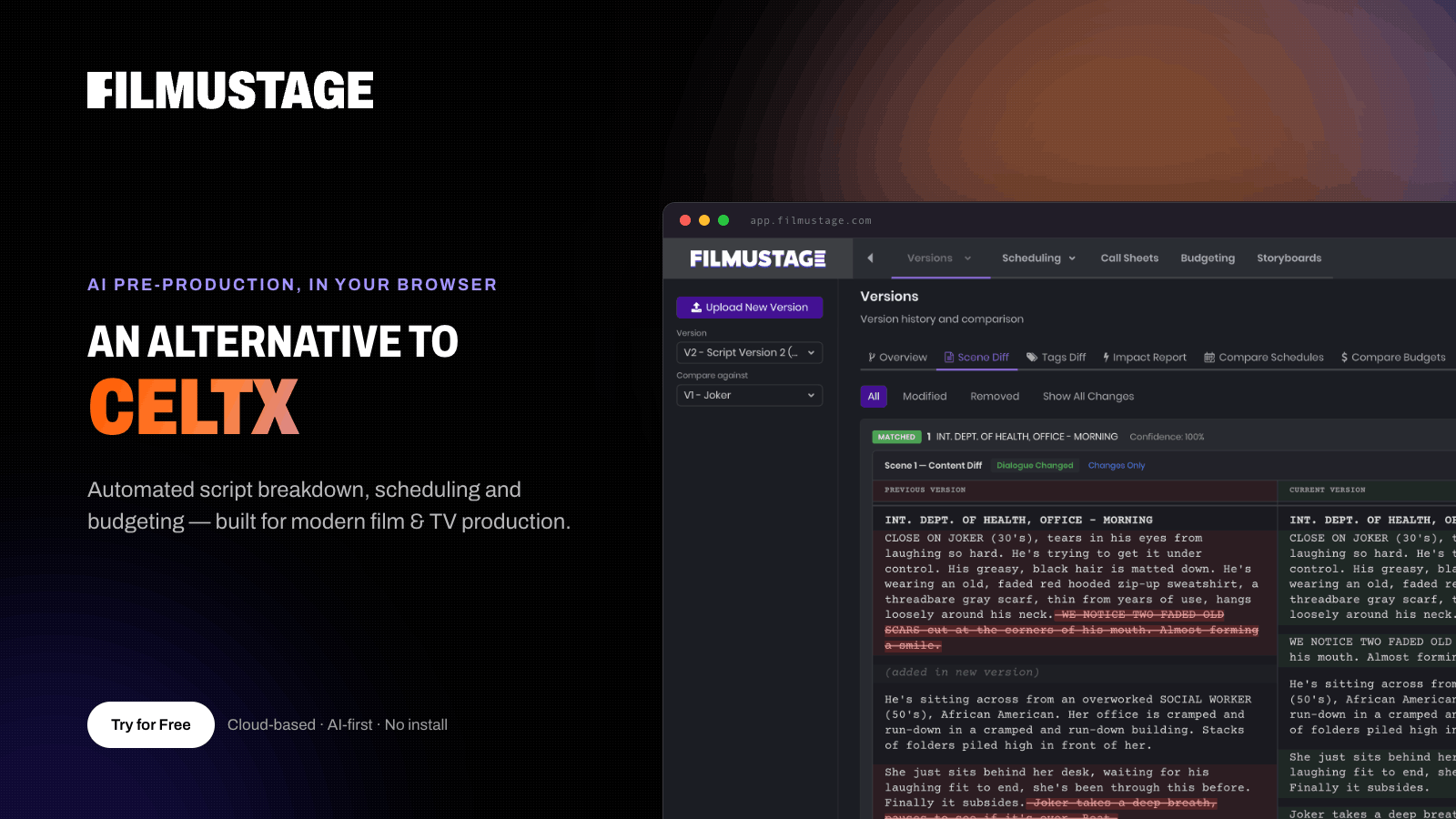 Filmustage as an Alternative to Celtx