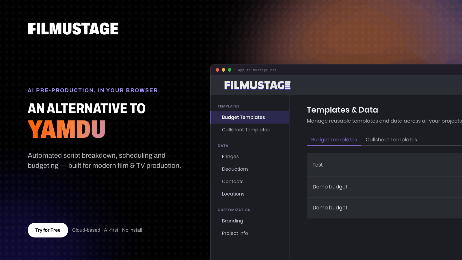 Filmustage comme alternative à Yamdu